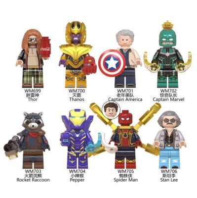 China DIY TOY Wholesale WM6061 Marvl Superhero Spider Raccoon Thanos Fat Thor Mini Figure Comic Building Block Set For Kid Gift Toy for sale