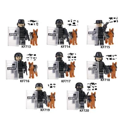 China DIY TOY New Design KF6067 Armaments SWAT Police Army Police Dog Figure Minifig Building Block Sets For Kid Educational Toy for sale