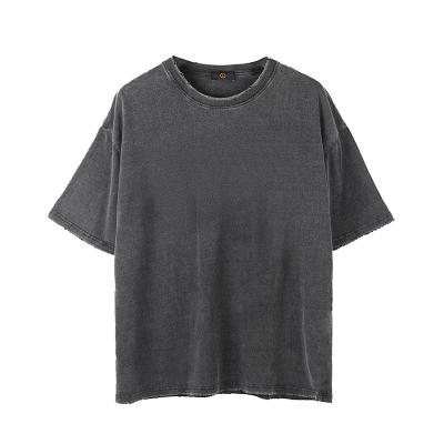 China 2022 wholesale Anti-wrinkle west coast style t-shirt streetwear hop washed custom oversized t-shirts vintage t-shirts for sale