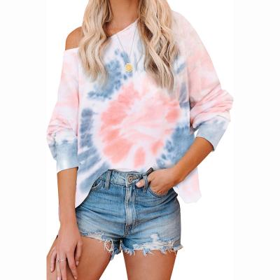 China OTHER 2020 Fall Pullover Long Sleeve Tie Dye Women Basic Tops for sale