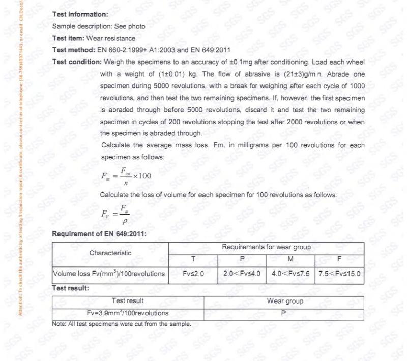 WEAR RESISTANCE - JIANGSU ESTY BUILDING MATERIALS CO.,LTD