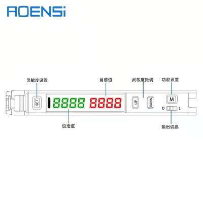 China Easy to Use Position Sensor 12-24V DC and High Quality Fiber Optic Red Fiber Sensor Digital Display LED Amplifier for sale