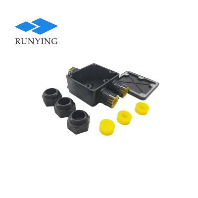 China Indoor/outdoor waterproof ip68 junction box for outdoor application PC PA66 3 way cable connector box with cable gland for sale