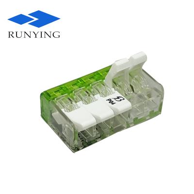 China LED Lighting /Building Installation 5 Pin Operating Levers Compact Connector 3 Splice Posts Quick Connect and Disconnect Lug Block for sale