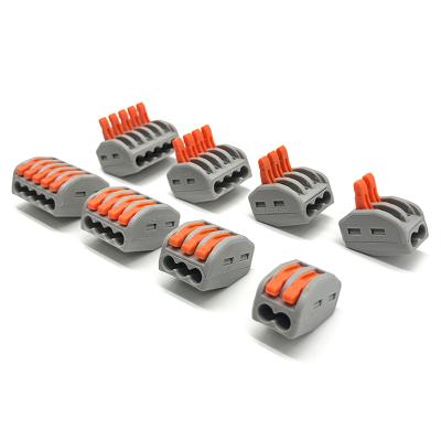 China Compact Automotive 214 Splicing Terminal Block Universal Electric Quick Joint Quick Push 4 Pin Screwless Wire Connector for sale