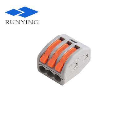 China TB 222 Series 213 Series Lamp Wire Connector 3 Pin Free Screw Quick Press In Electrical Wire Quick Connect Terminals for sale