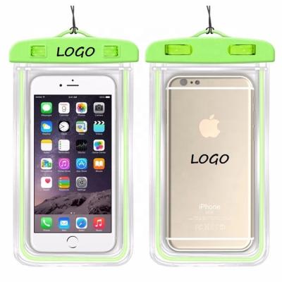 China 2020 Factory Price Wholesale Cheap Luminous Waterproof Cell Phone Case, Mobile Phone PVC Waterproof Bag Promotional Gift for sale