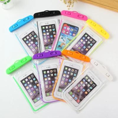 China Universal Anti-fall Premium PVC Phone Case Cover Bottom Water Luminous Waterproof Phone Bag For Mobile Phone for sale