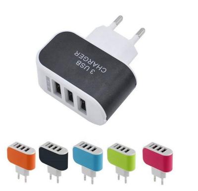 China 2021 New Arrival 3 Ports 3.1A Triple USB Port Wall Travel AC Charger Adapter EU Plug Mobile Phone Home Charger OEM Travel Wall Charger Dropshipping for sale