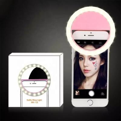 China Customized Portable Rechargeable Selfie LED Ring Fill Light Cosmetic Mirror Flash Light Clip Lamp for Smartphone Ipad Camera for sale