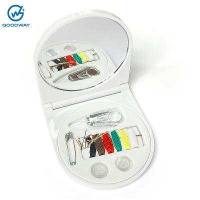 China Mini Folding Sewing Box with Mirror, Pocket Sewing Tool Kit, Portable DIY Sewing Accessories GW2103 for sale