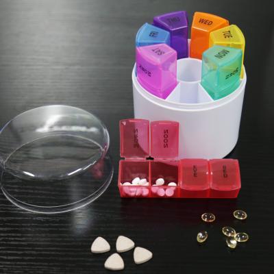 China Weekly Pill Organizer Bucket Set, 7 Days Travel Pill Box, Large Capacity Dispenser Medicine Case GW5108 for sale