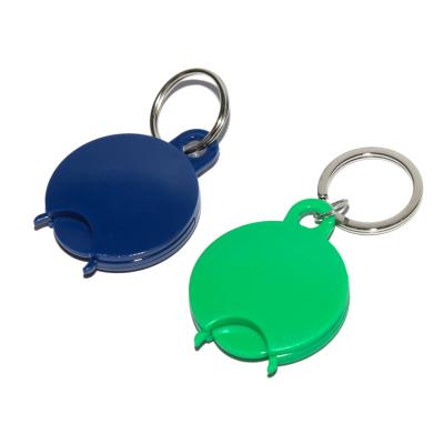 China Plastic coin holder plastic key chain with split ring, brand souvenir for exhibition, cheap key chain for sale