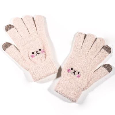 China Wholesale Winter Customized Gifts Women Plus Velvet Touch Screen Thick Warm Non-slip Knitted Gloves One Size for sale