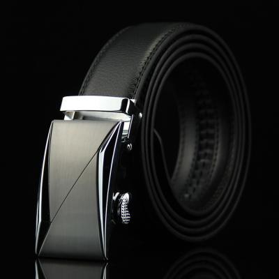 China Amazon Hot Selling Men's Casual Metal Belt Buckle Automatic Triangle Leather Rhombus Pants Belt Unmarked Amazon Belt for sale