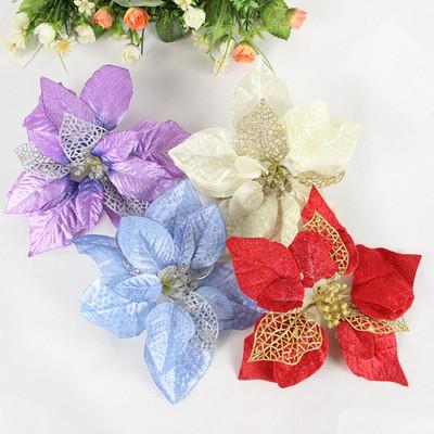 China Hot Decoration Amazon Wholesale 2021 Holiday Supplies Christmas Tree Decoration Flowers Christmas Decorations for sale