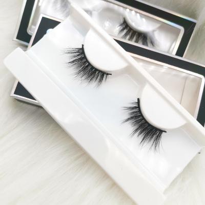 China Wholesale Customized Clear Invisible Free Side Natural Mink Fluffy Mink Fluffy Eyelash Handmade Cruelty Stripe Faux Mink Half Lashes for sale