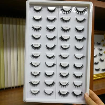 China New Arrival 3d Short Natural Looking Crisscross Luxury Fur Lashes Handmade Private Label Mink Lashes Samples Eye Lashes Book for sale