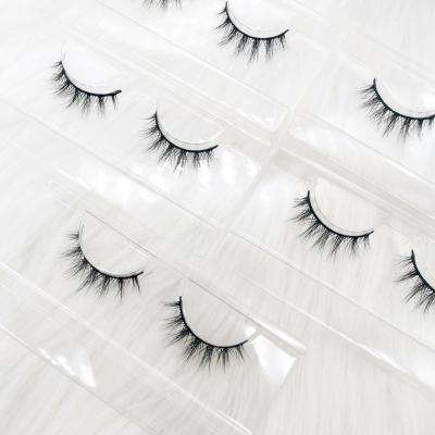 China Mink Wholesale Short Natural Long 12mm Full Daily False Lashes Cross Bands 3d Eyelash Crisscross Band for sale