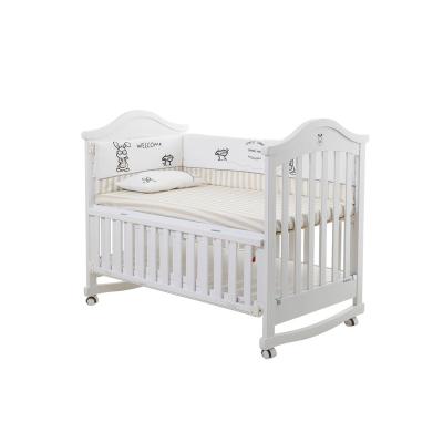 China Bebe Cuna Comfortable Baby Crib Eco-friendly Indonesia with Solid Wood for Crib Room Furniture for sale