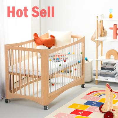 China Free Amazon Top Design 2020 New Product Portable Baby Crib , Custom Baby Furniture Wooden Baby Crib for sale