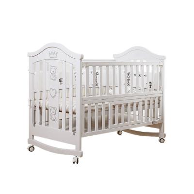 China Safe 4 In 1Function Safe Deluxe Painted White Wood Crib Crib Table for sale