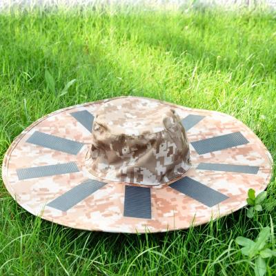 China The flexible solar cap is for charging all devices when outdoor flexible military solar cap for charging cell phones, intercoms for sale