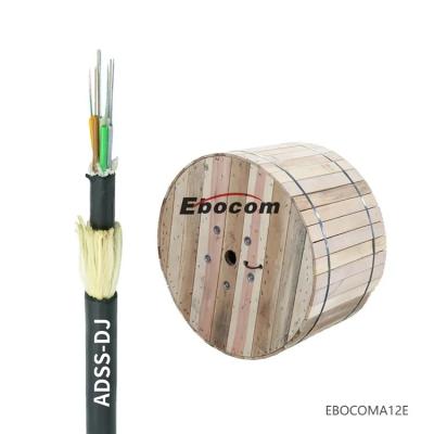 China High tensile strong resistance Adss fiber optical cable12 24 48 core hilos fibra optica cable mini group soporte pptueb for sale