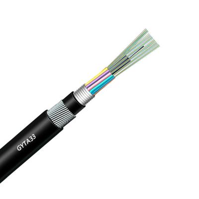 China High Performance GYTA33 24 48 96 Core Fiber Optic Wire Outdoor G652D Fiber Optic Cable for Direct Buried for sale