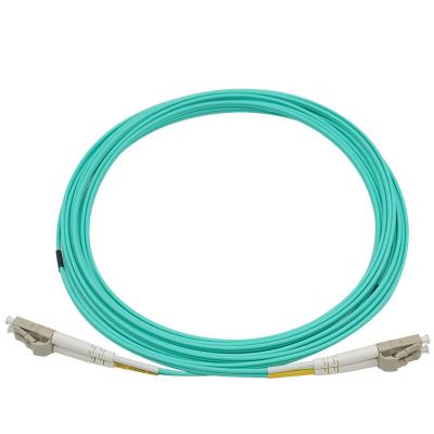 China Duplex MM OM3 Patch Cord 2.0mm 3.0mm Aqua Jacket With Low Loss LC SC FC ST Connector for sale