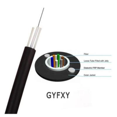 China Outdoor GYFXY Optical Fiber Cable 12 core G652D for Long Distance Communication for sale