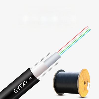 China Outdoor Non-Metallic FRP Aerial GYFXY Cable 4 6 8 12 Core Single Mode G652D Fiber Optic Cable for sale