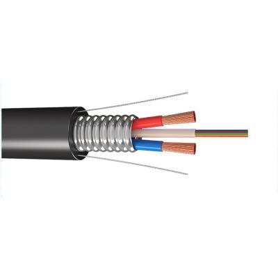 China Photoelectric Composite Hybrid Optical Fiber Cable GYXTW RVV Armoured 12 Cores 1mm²2 1.5mm²2 with Power Cable for sale