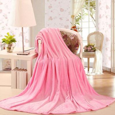 China Anti Dust Mites 100% Polyester Pink Flannel Fleece Throw Blankets Best Seller In USA for sale