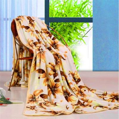 China 100% Anti-Static Polyester Flower Printed Super Soft Large Velvet Flannel Fleece Luxurious Throw Blanket Blanket for sale