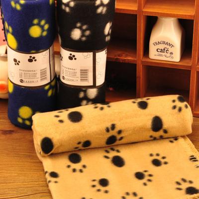 China Wholesale Travel Manufacturer Dog Print Fleece Blanket Multi-colors Paw Print Fleece Throw Blanket Dog for sale