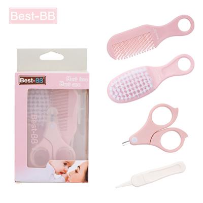 China 2022 Wholesale Eco-freindly Baby Comb Reading Brush 4 in 1 Eco-Friendly Baby Care Set Hygiene Kit Infant Care Kit Baby Somm Set for sale