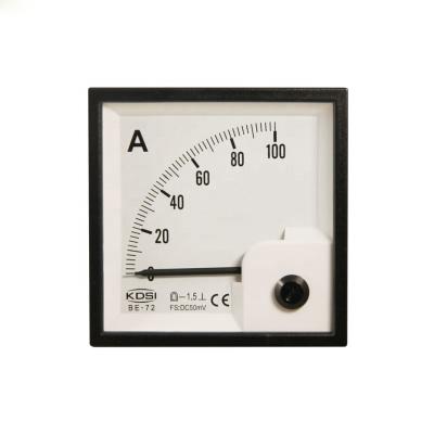 China BE-72 DC Ammeter DC50mV 100A Taiwan Technology High Precision Analog Panel Meter 76*76*66mm for sale