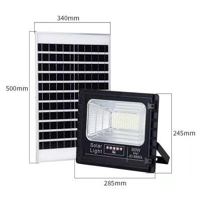 China Factory direct aluminum solar power 25w/40w/60w/100w/200w/300w lifepo4 battery solar led flood light lamp for garden/warehouse for sale