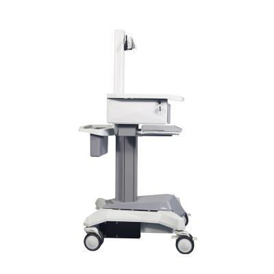 China Hospital All In One Medical Equipment Computer Cart With Drawer Height Adjustable Treatment Cart for sale