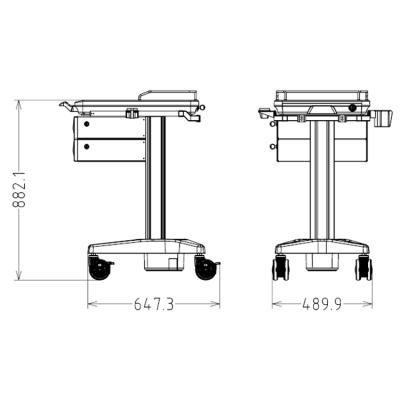 China Hopsital device cart with drawers, medication trolley cart, medical cart with wheels for sale