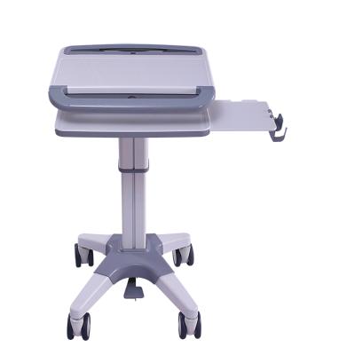 China Plastic Height Adjustable Hospital Laptop Trolley Laptop Cart for sale