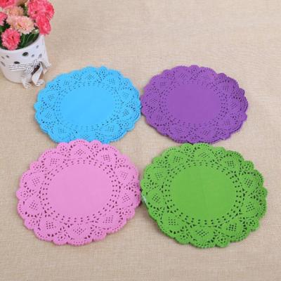 China Viable Hot Sale Red Heart Shape Colorful Paper Placemats for sale