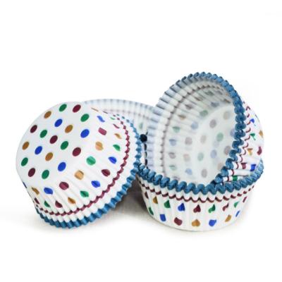 China Dot Design Disposable Greaseproof Cup Cake Liners for sale