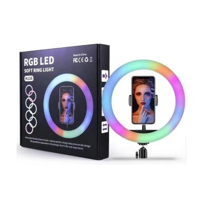 China Custom 26cm 10inch Multi Color LED RGB Adjustable Colorful Circle Ring Light Selfie Photography Video Adjustable for Live Streaming for sale