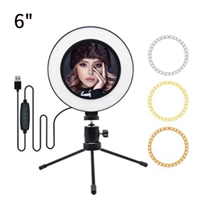 China 6inch Ring Light With Desktop 16cm Led Mini Tripod For Tiktok Live Streaming for sale