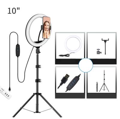 China Shine 10 Inch Adjustable Selfie Led Ring Light With 1.7m Tripod Stand For Tiktok Live Streaming for sale