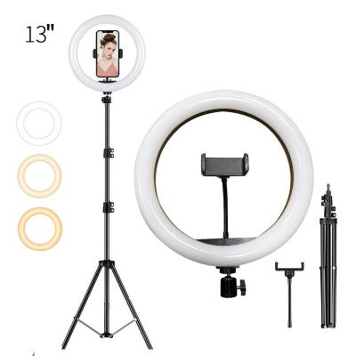 China 2020 HOT Sale 13 inch 23cm LED Selfie Ring Light With 2.1M Tripod Stand Phone Holder Adjustable for sale