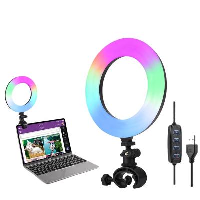 China Mini Photographic Lighting 6 inch RGB Ring Light With Clip for youtube live streaming for sale