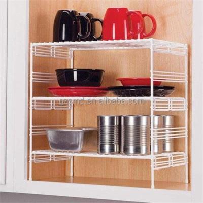 China Viable White Wire Kithchen Cabinet Large Adjustable Top Helper Shelf for sale